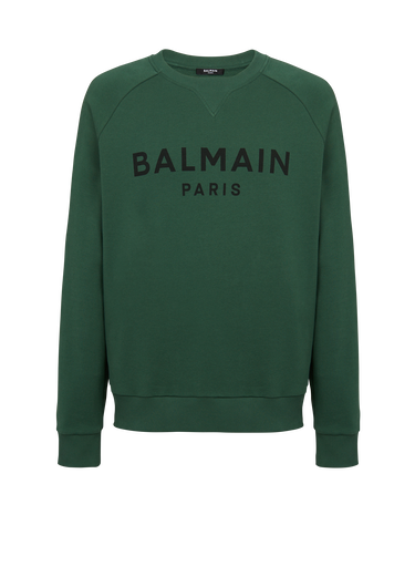 Eco-designed cotton sweatshirt with Balmain Paris logo print