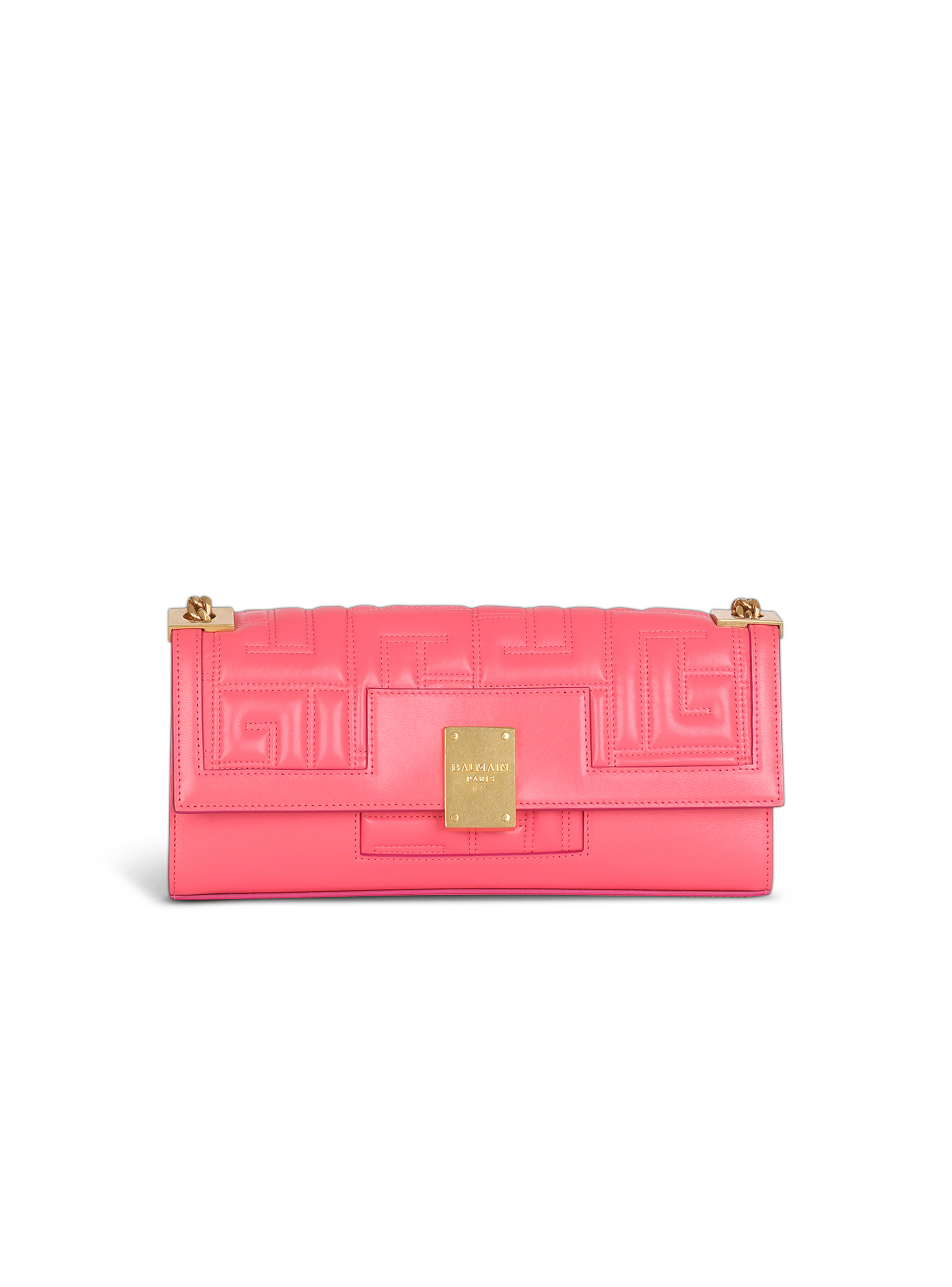 Quilted leather 1945 clutch bag, pink