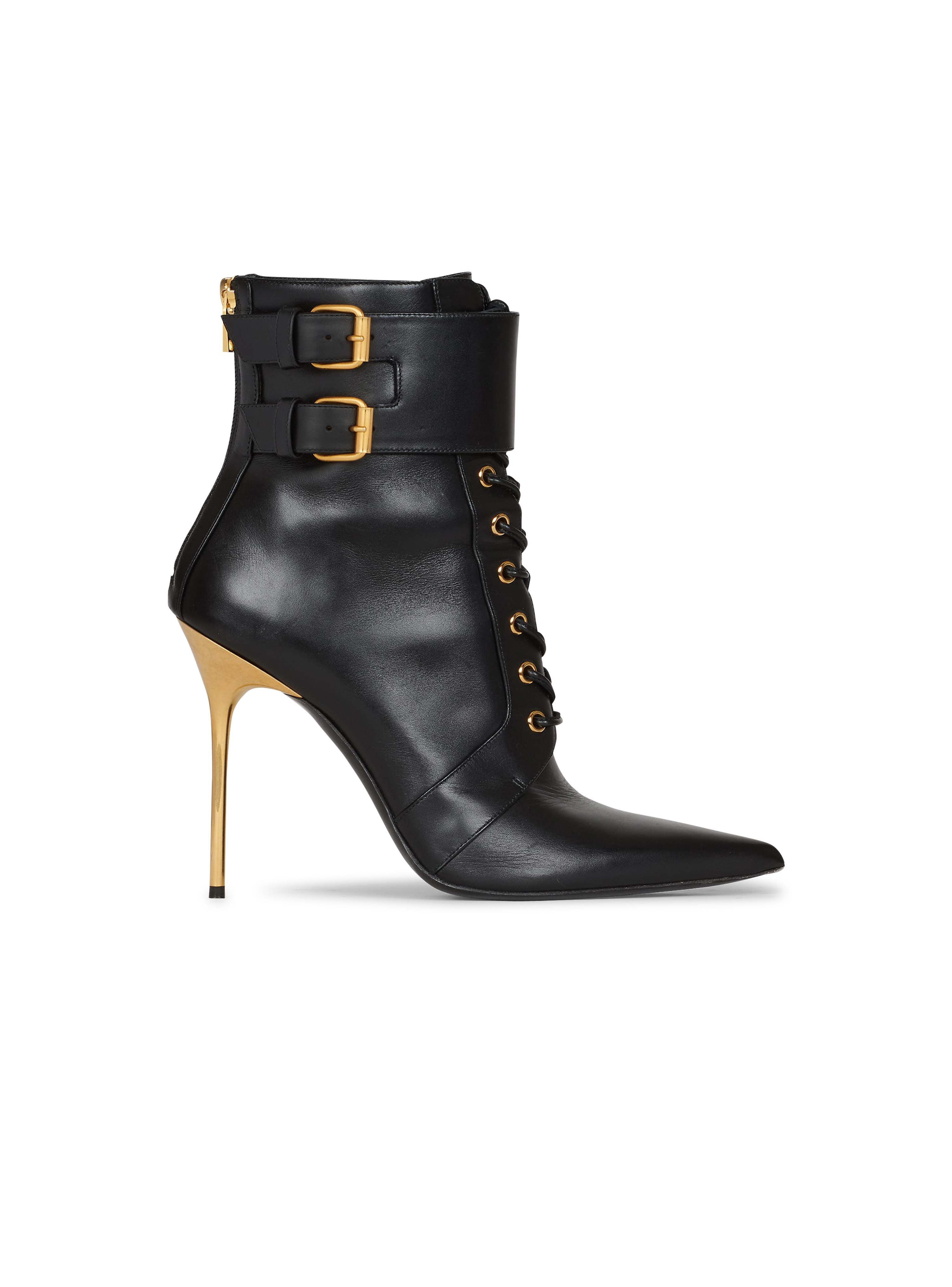 Leather Uria ankle boots, black