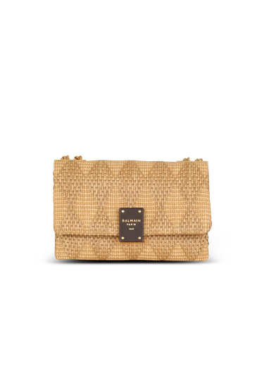 1945 Soft small bag in leather and raffia