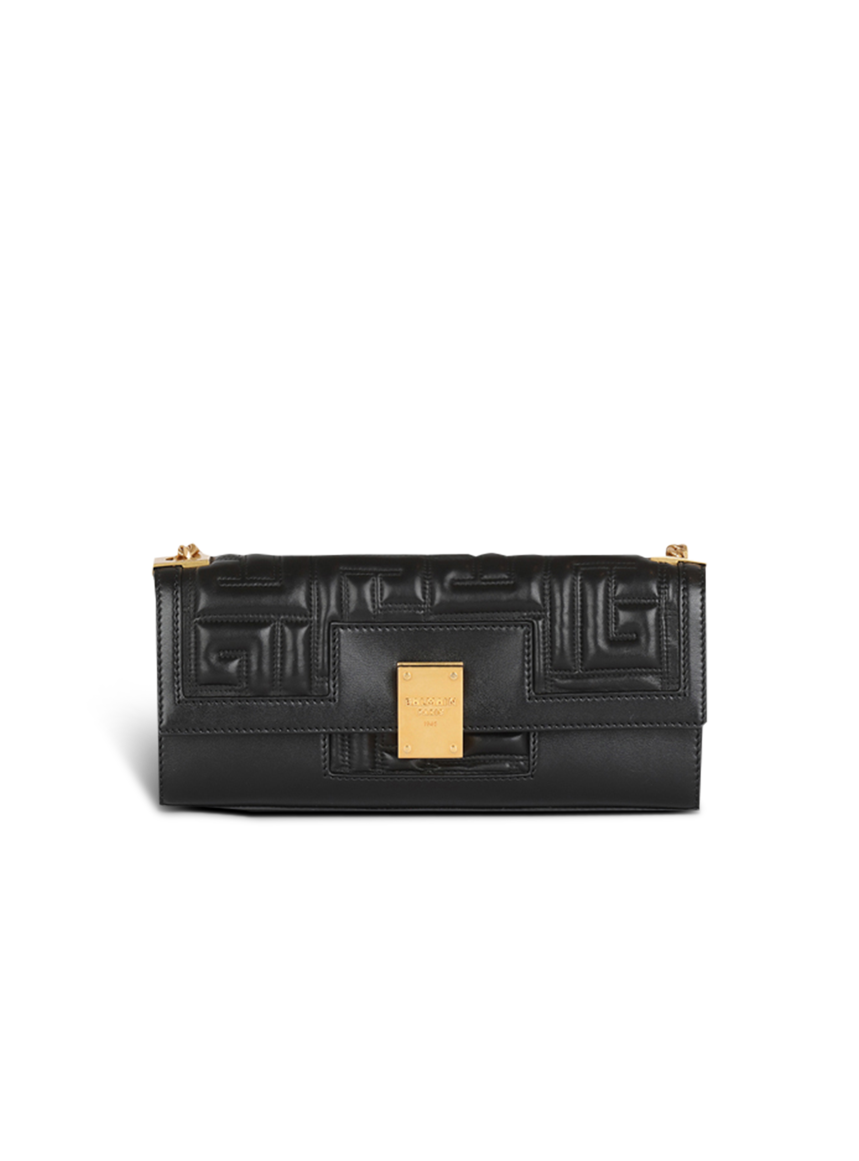 Quilted leather 1945 clutch bag, black